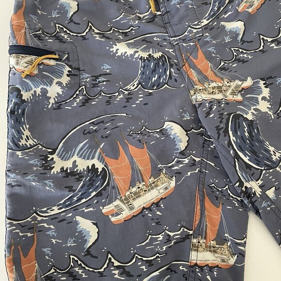 Vintage Patagonia Pataloha Swim Trunks Board Shorts Men 28 Boat Waves Hawaiian - Picture 4 of 15